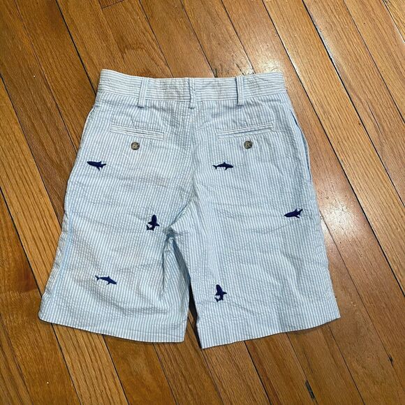 Preppy Seersucker Shorts by TF Laurence Size 5 Sharks Embroidered READ DESCRIPT - Picture 11 of 11